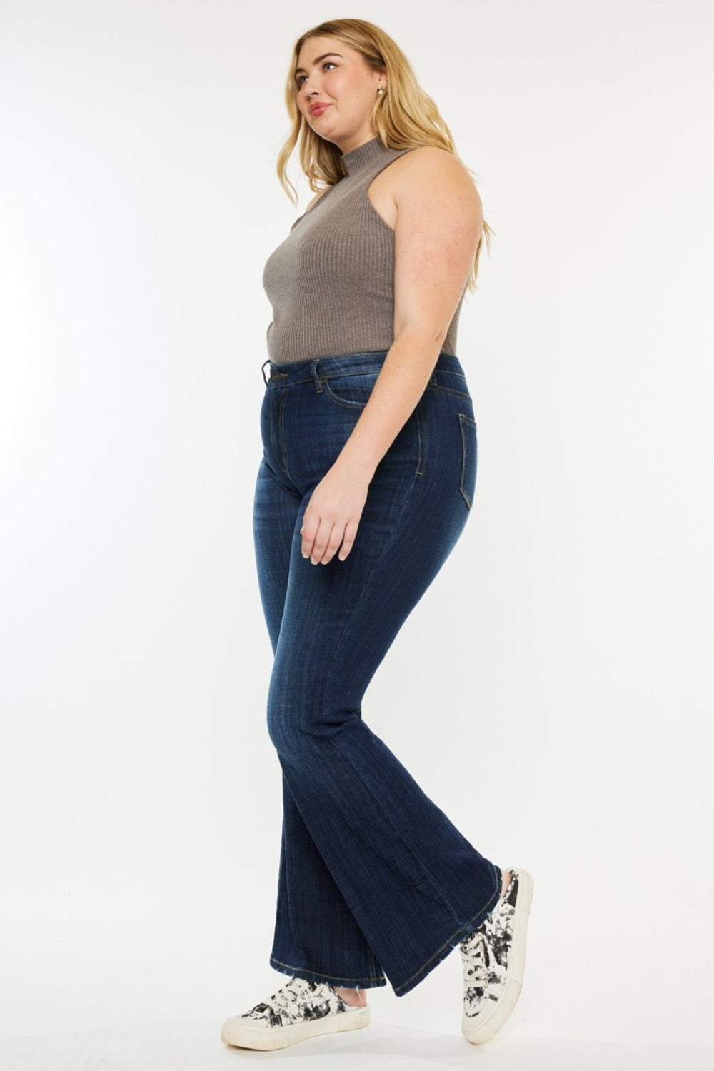 Kancan Full Size Mid Rise Flare Jeans