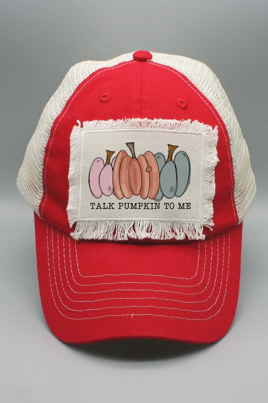 Talk Pumpkin To Me Fall Graphic Hat