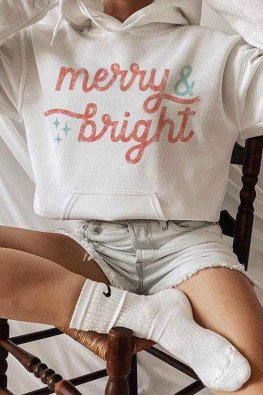 MERRY AND BRIGHT GRAPHIC HOODIE PLUS SIZE