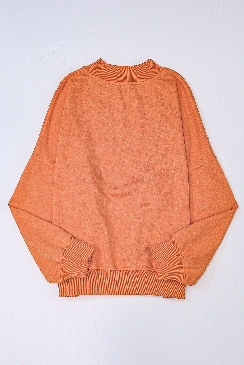 Orange Drop Shoulder Crew Neck Pullover Sweatshirt