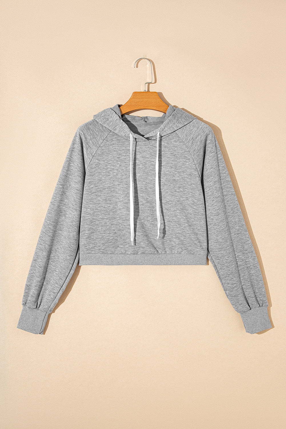 Gray Drawstring Hoodie and High Waist Pants Lounge Set