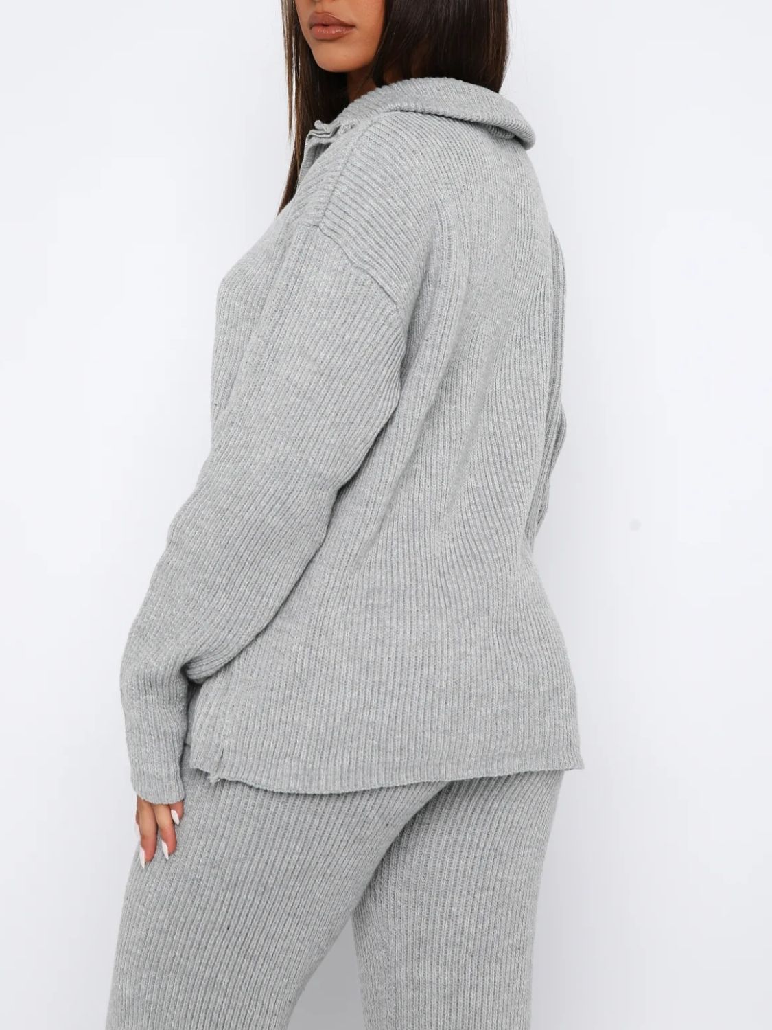 Quarter Zip Long Sleeve Top and Pants Set