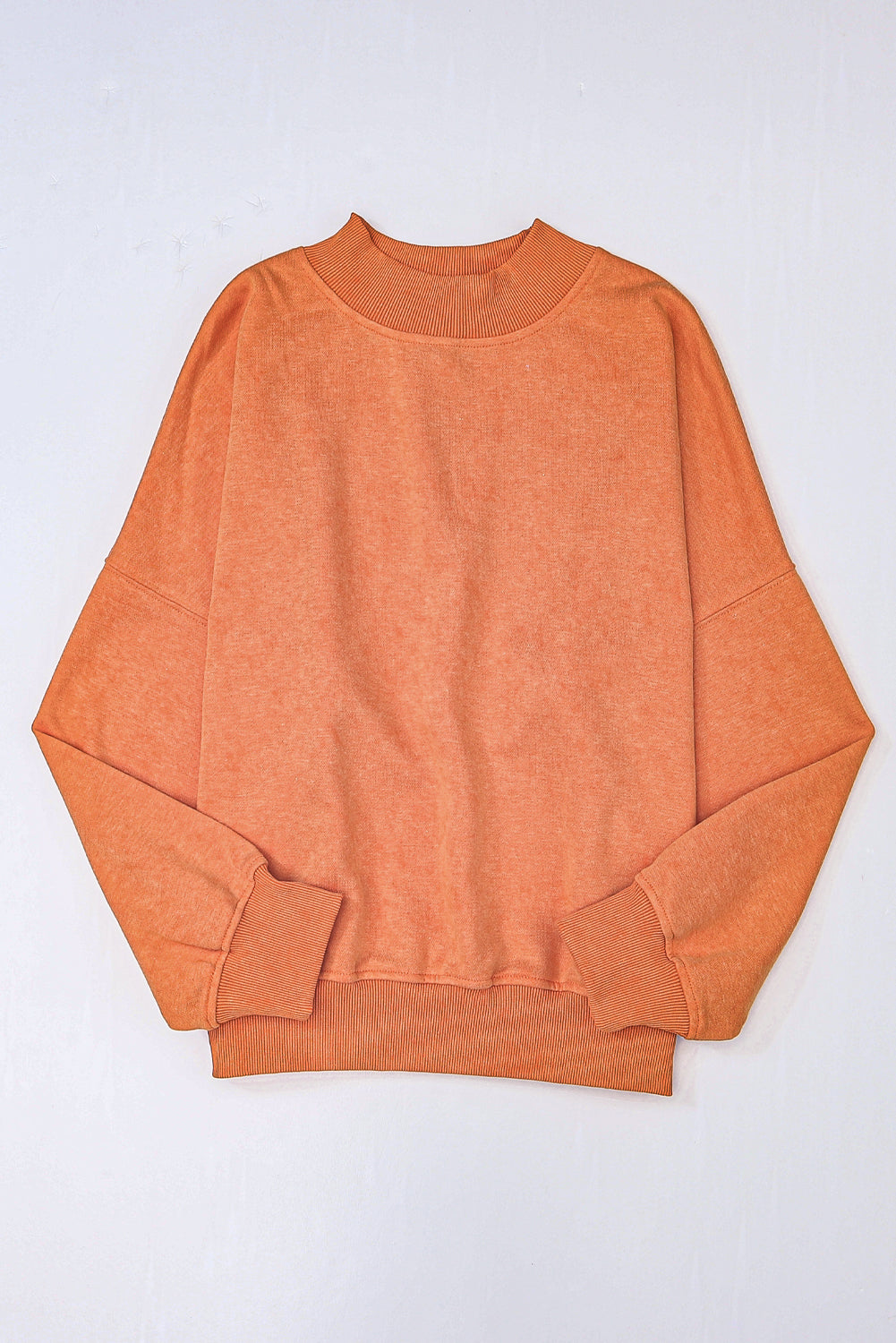 Orange Drop Shoulder Crew Neck Pullover Sweatshirt